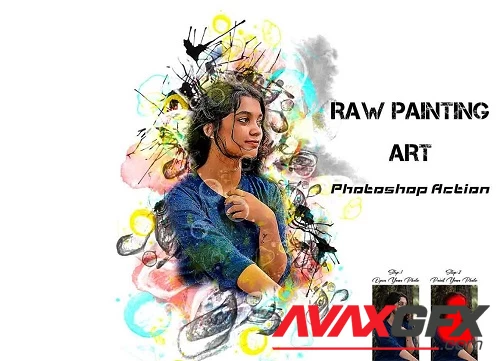 Raw Painting Art Photoshop Action- 42212738