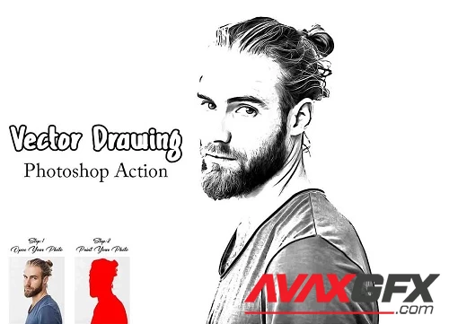 Vector Drawing Photoshop Action - 42284215