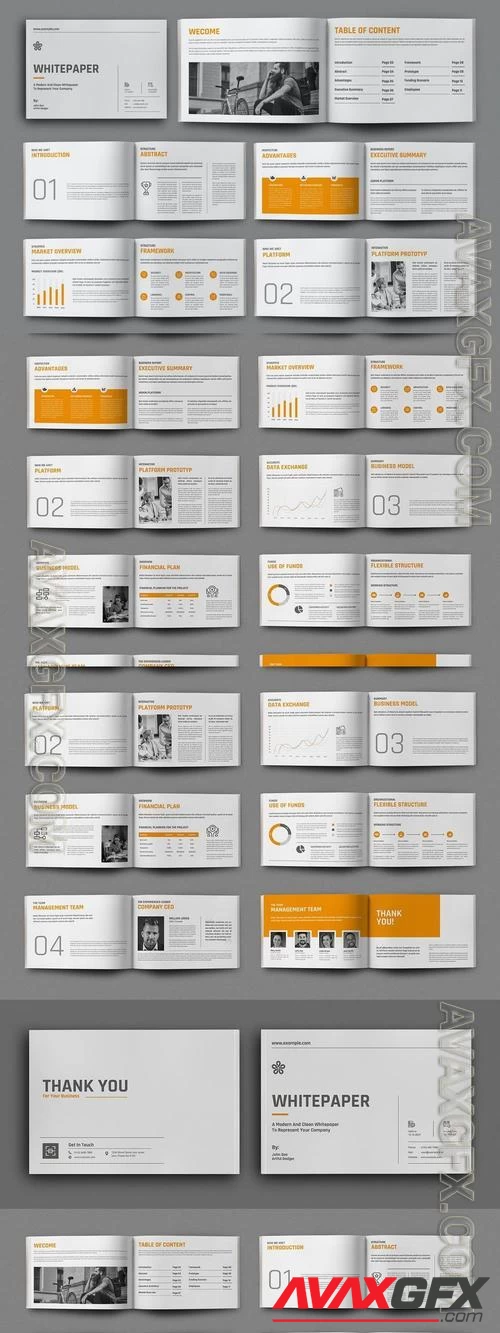 White Paper Brochure Design Template QGD8BD3