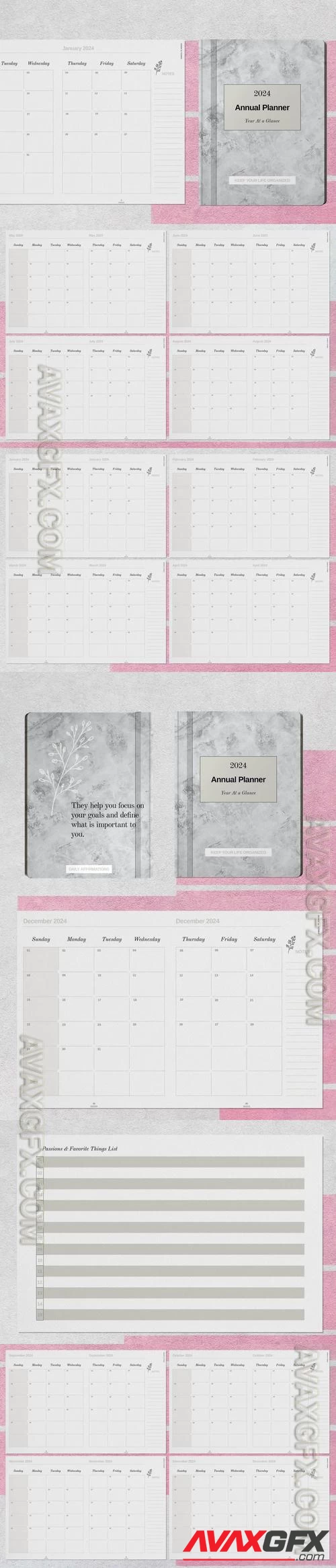 Annual Planner 2024 Template 5X2T4QP