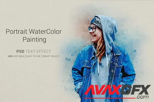 Portrait WaterColor Painting Template - 67MY3QC