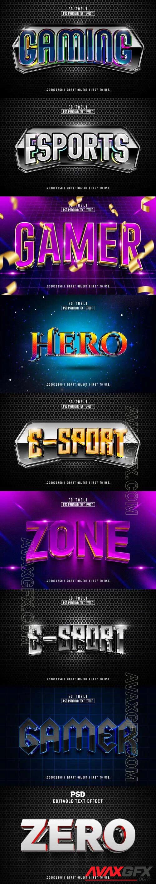 8 Psd style text effect editable set vol 27