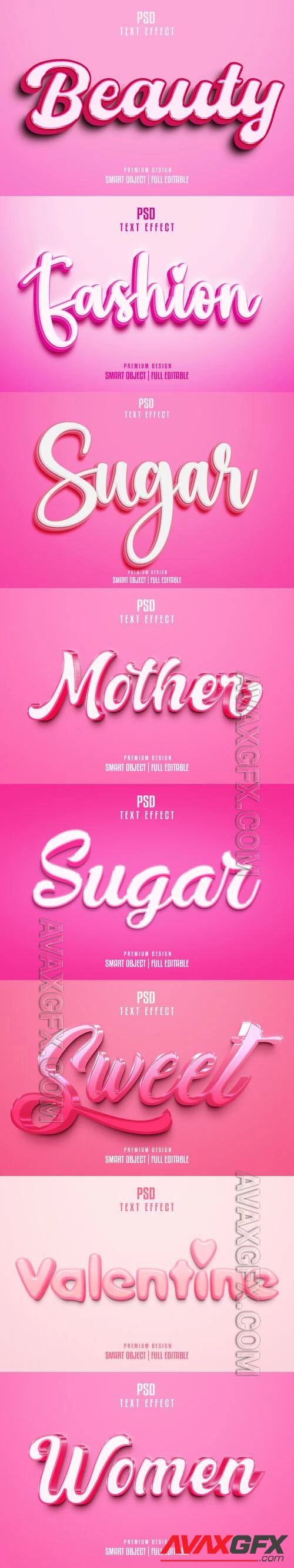 8 Psd style text effect editable set vol 11