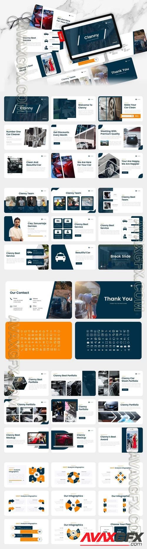 Clanny - Car Wash PowerPoint Template