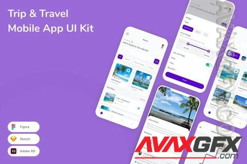 Trip & Travel Mobile App UI Kit 2RPGCDM