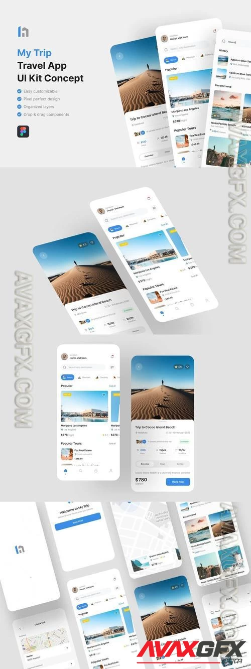 My Trip - Travel App UI Kit SWEWWPA