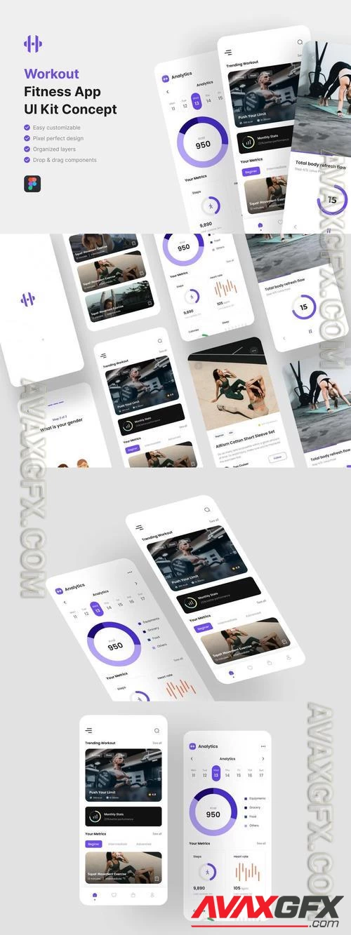 Workout - Fitness App UI Kit V2YQ68D