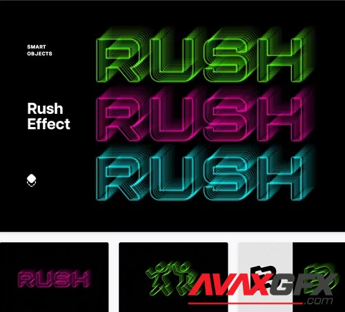 Neon Rushing Text Effect - 83615654