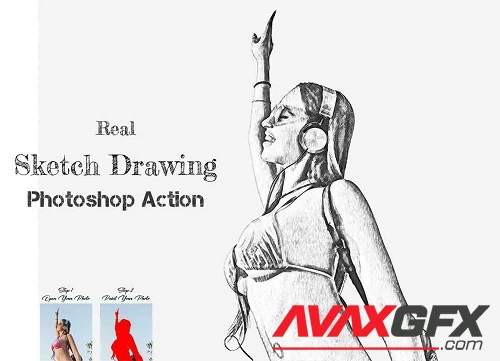 Real Sketch Drawing Photoshop Action - 42251897