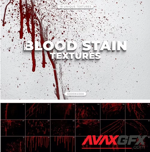 18 Isolated Blood Stain Textures - ENXHN7W