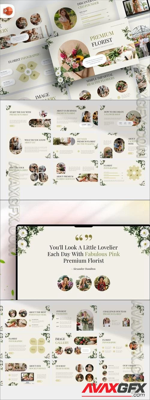 Premium Florist PowerPoint Template