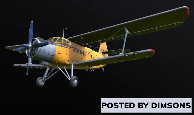 Aircraft An-2 old russian biplane flying in sky - 3D Model