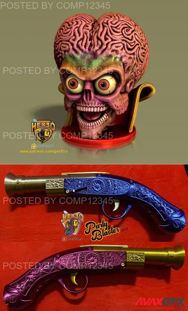 Hex3D - Mars Attacks Candy Bowl and Party Blaster V1
