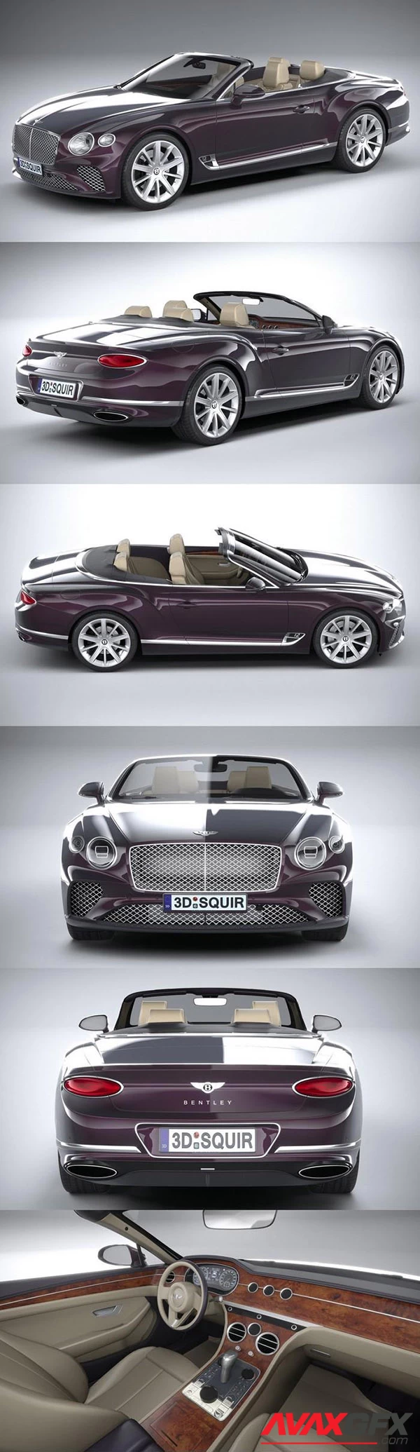 Bentley Continental GT Convertible 2020 3D Model