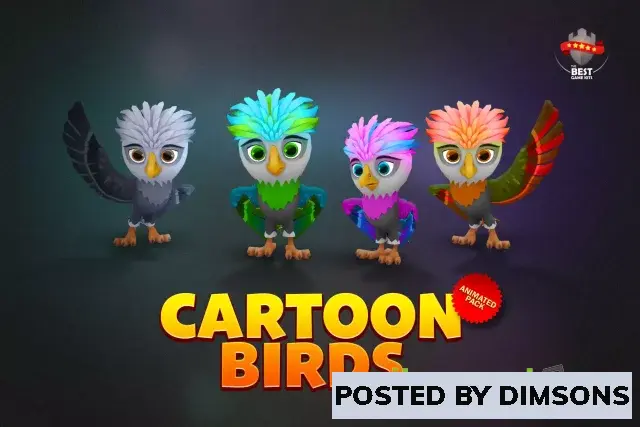 Unity 3D-Models Cartoon birds animated pack v1.0