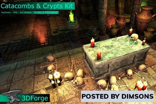 Unity 3D-Models Catacombs & Crypts Interiors Kit v2.1