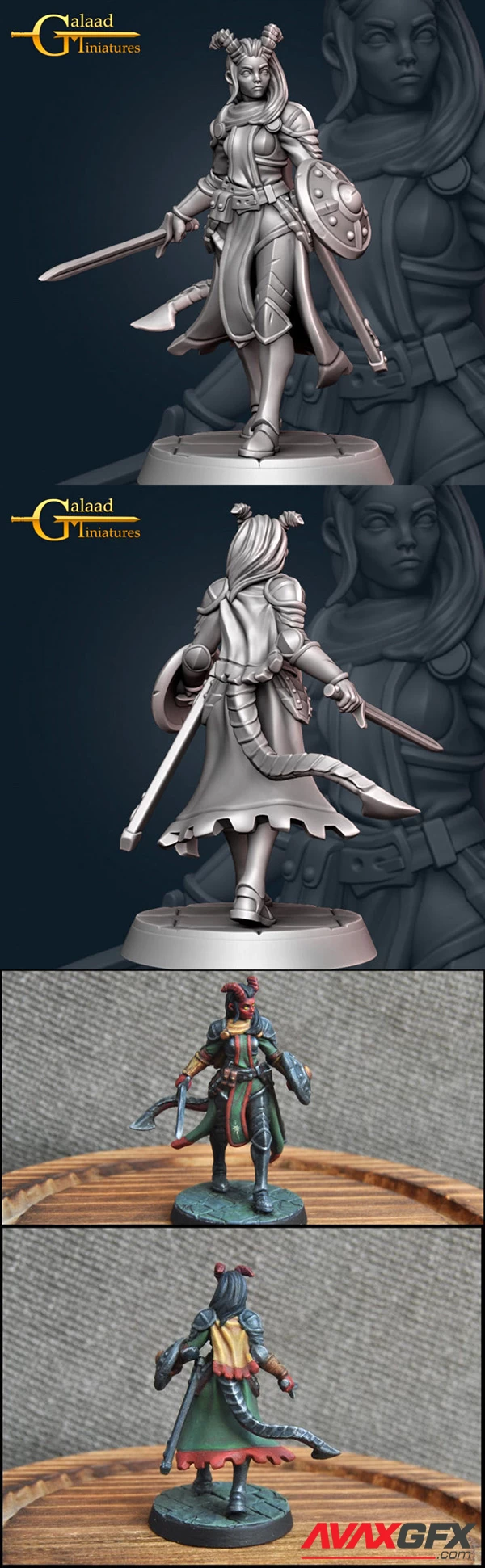 Galaad Miniatures – Tiefling Knight – 3D Print