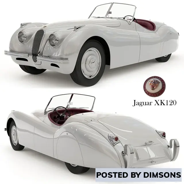 Vehicles, cars Jaguar XK120 - 3D Model