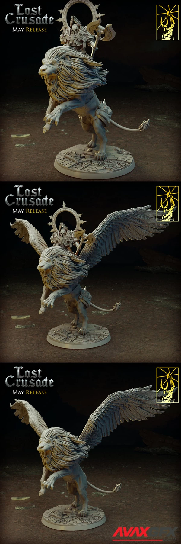 Lost Crusade High Lord on Winged Lion – 3D Print