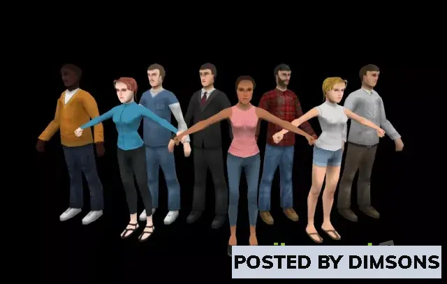 Unity 3D-Models Low Poly Civilian Character Pack v1.0