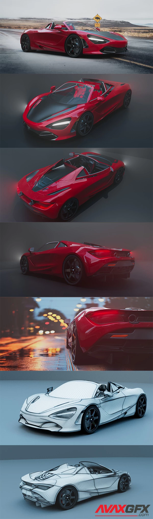 Mclaren 720S Spider 3D Model