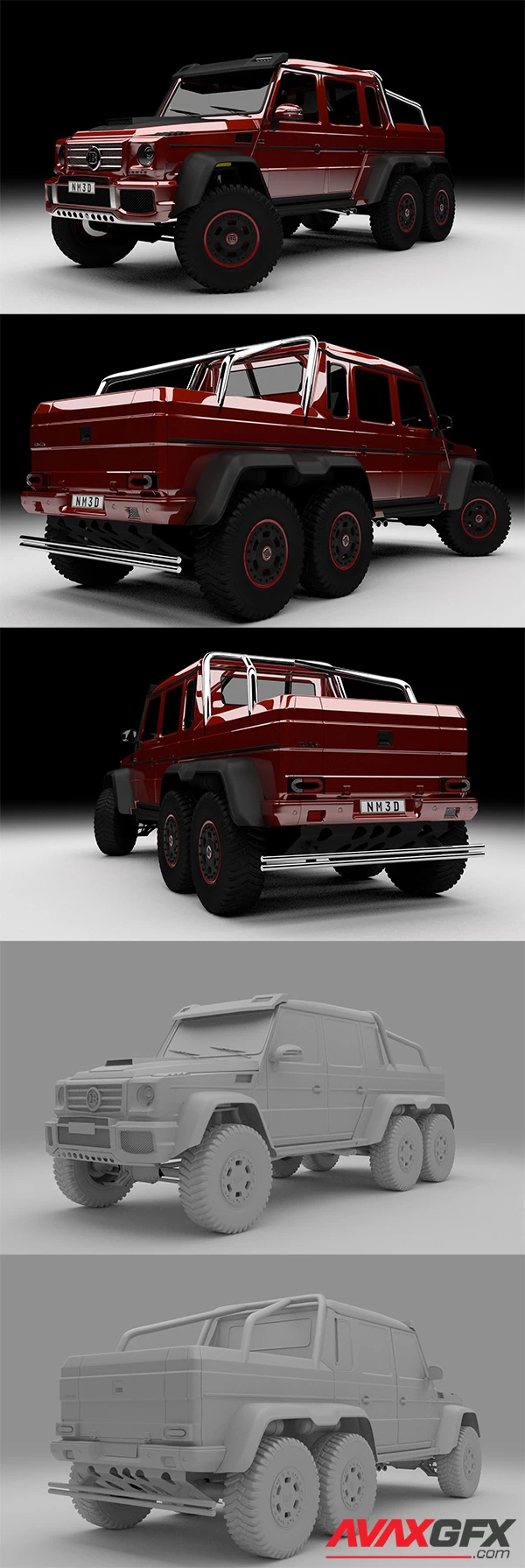 Mercedes-Benz Brabus G63 6x6 2013 3D Model