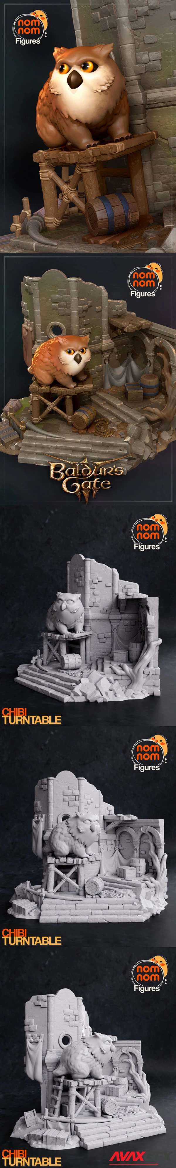 Nomnom Figures – Chibi Owlbear from Baldur's Gate – 3D Print