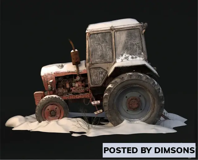 Vehicles, cars Old tractor - 3D Model