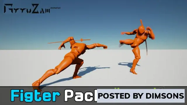 Unreal Engine Animations Powerful Fighter Pack v4.27, 5.0-5.2