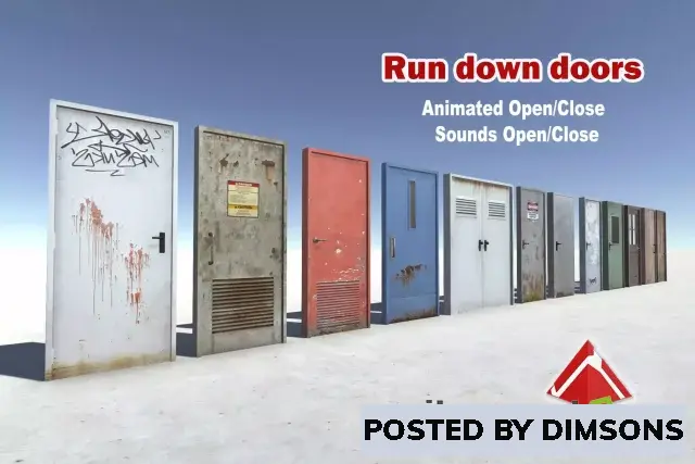 Unity 3D-Models Run down doors v1.2