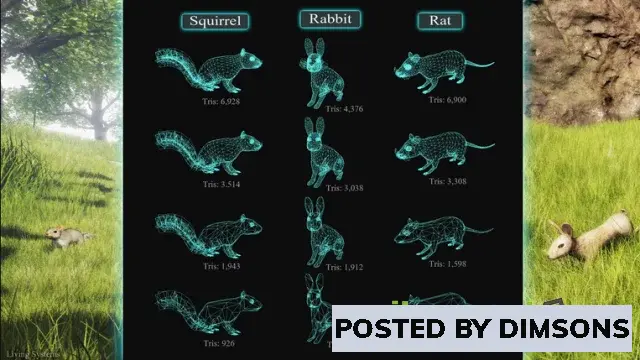 Unreal Engine Characters Small Animal Behavior Pack: Rabbit, Squirrel, Rat v4.10-4.27, 5.0-5.3