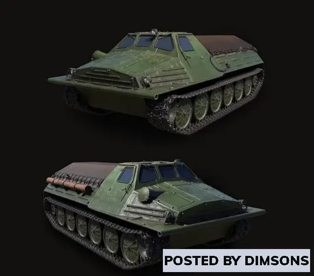 Military Soviet Tracked transporter GT-T - 3D Model