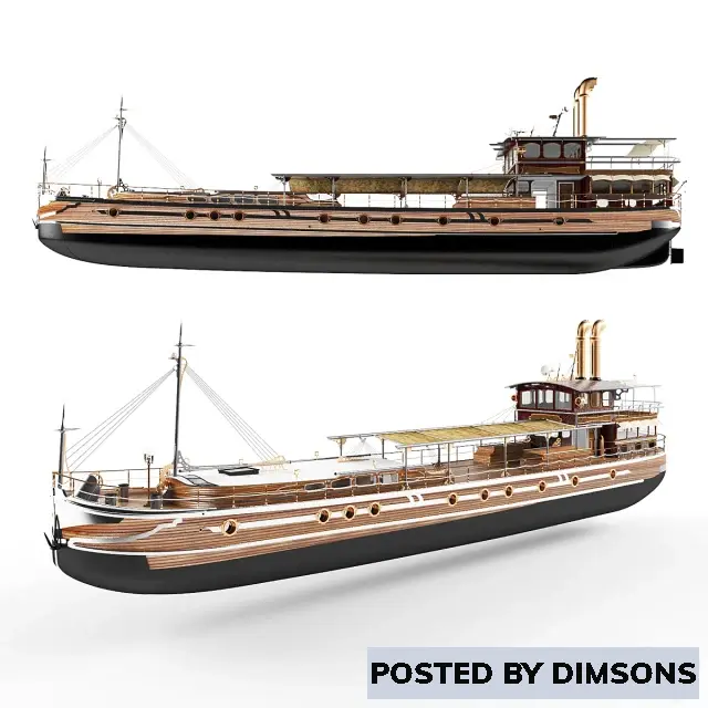 Watercraft Steampunk ship - 3D Model