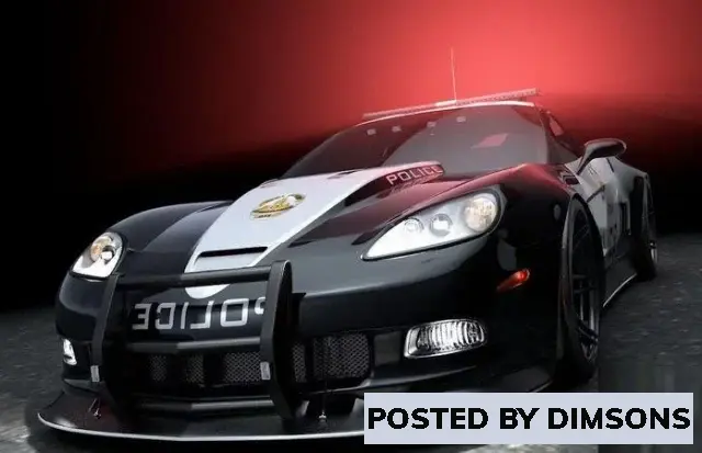 Vehicles, cars Super Vette Police Car - 3D Model