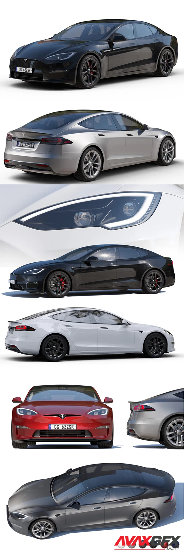 Tesla Model S Plaid 2023 3D Model