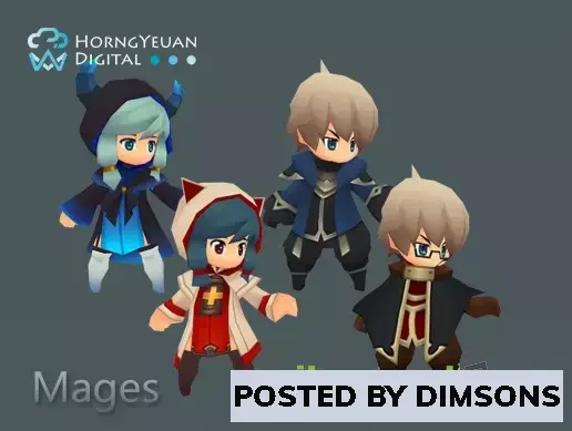 Unity 3D-Models Toon Mages (Male + Female) v1.0