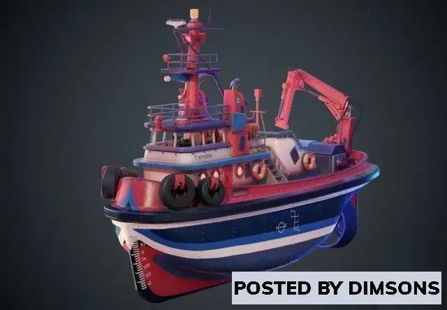 Watercraft Tugboat - 3D Model