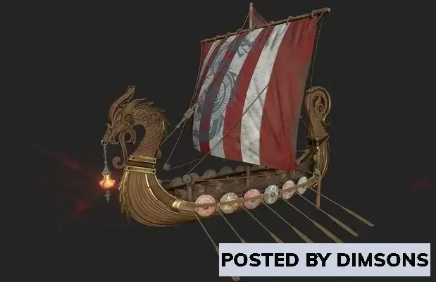 Viking Drakkar Long Boat - 3D Model