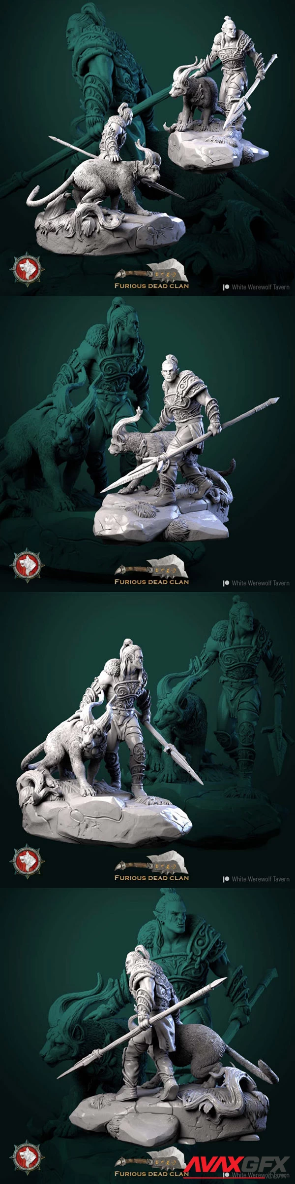 White Werewolf Tavern – Larsael the Lightning Orc Hunter – 3D Print