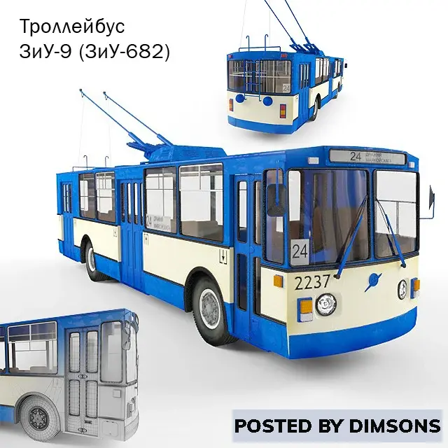 Vehicles, cars ZiU-9 (ZiU-682) - 3D Model
