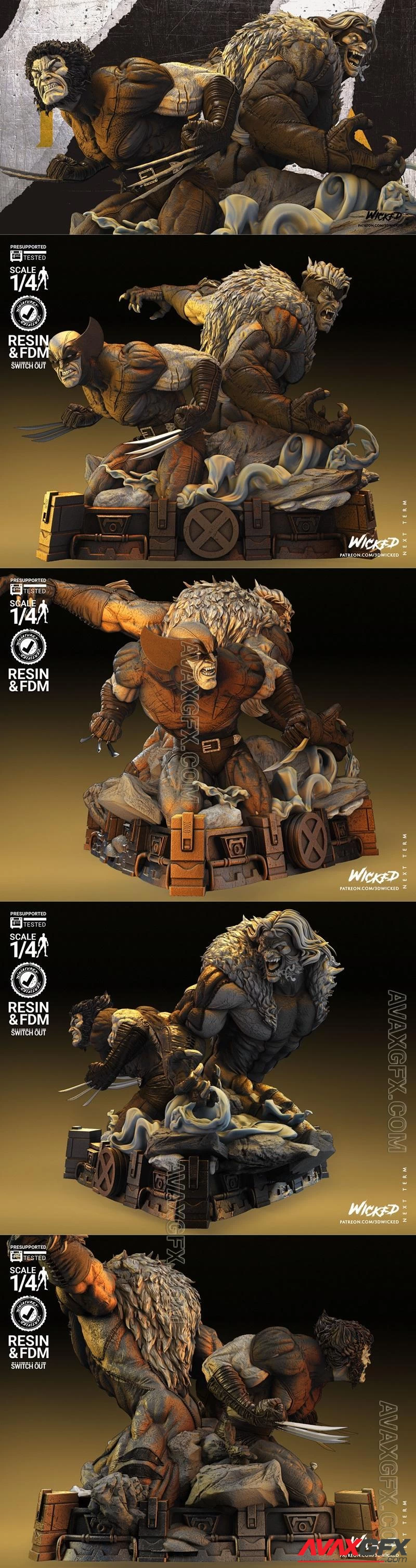 Wicked - Diorama Bust Wolverine and SabreTooth