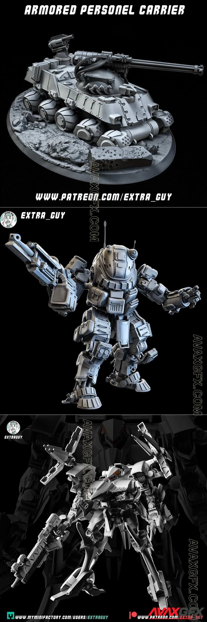 Extra Guy Pack January 2023 - STL 3D Model