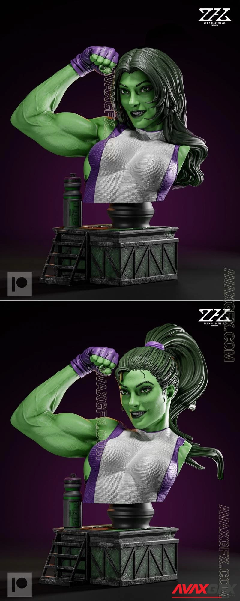 ZEZ Studios – She-Hulk Bust - STL 3D Model