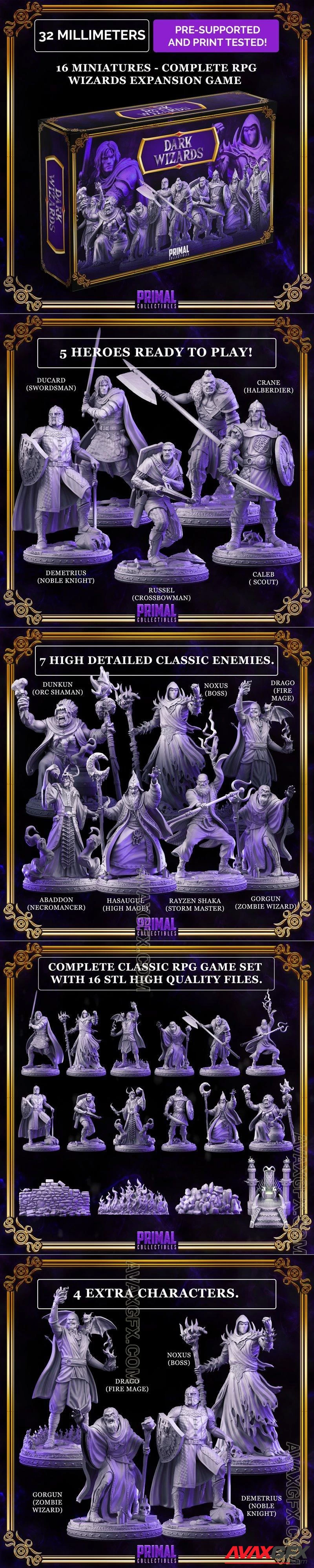 PRIMAL Collectibles - Dark Wizards Complete Game - STL 3D Model