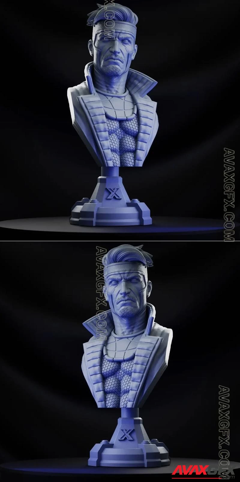 Gambit X-Men bust - STL 3D Model