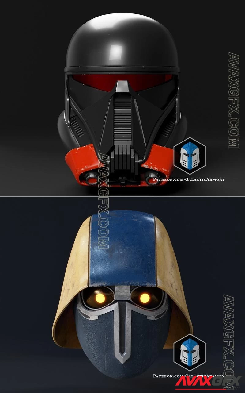 Death Trooper Prototype Helmet and Coruscant Security Force Helmet