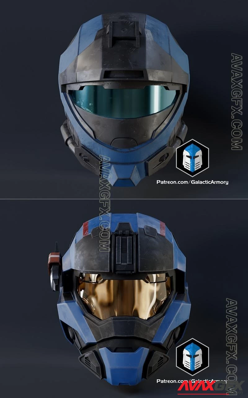 Halo Commando Helmet - Galactic Armory and Halo Recon Helmet - Galactic Armory