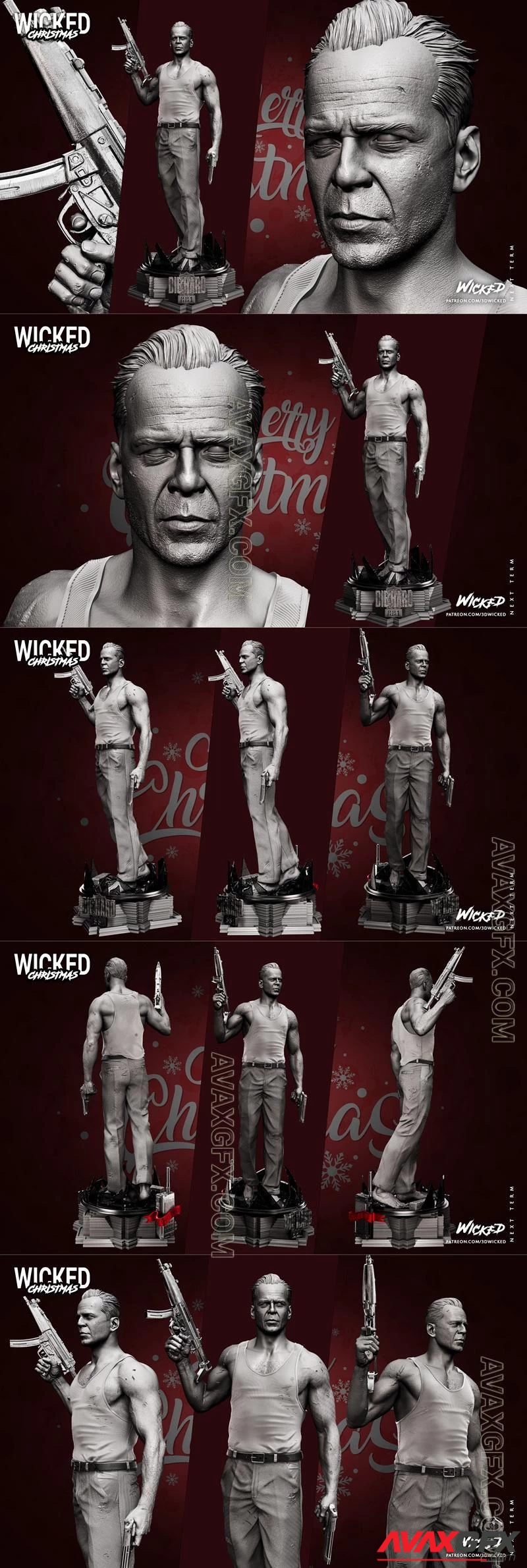 Wicked - John McClane Statue - STL 3D Model