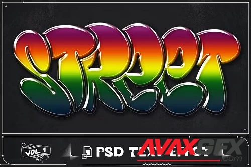 3D Shiny Street Text Effect PSD Photoshop - KEYLLPA