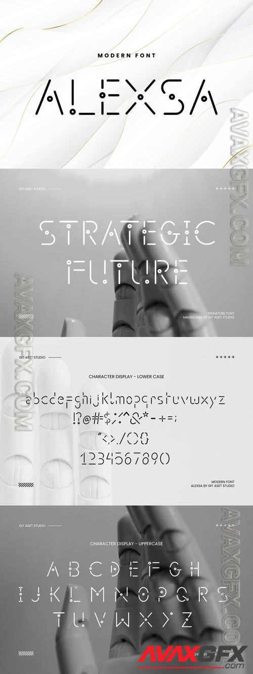 Alexsa - Futuristic Technology Display Font